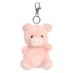 Wizard Pig clip-on plush, pastel pink with playful snout and silver keychain clip, from Palm Pals.