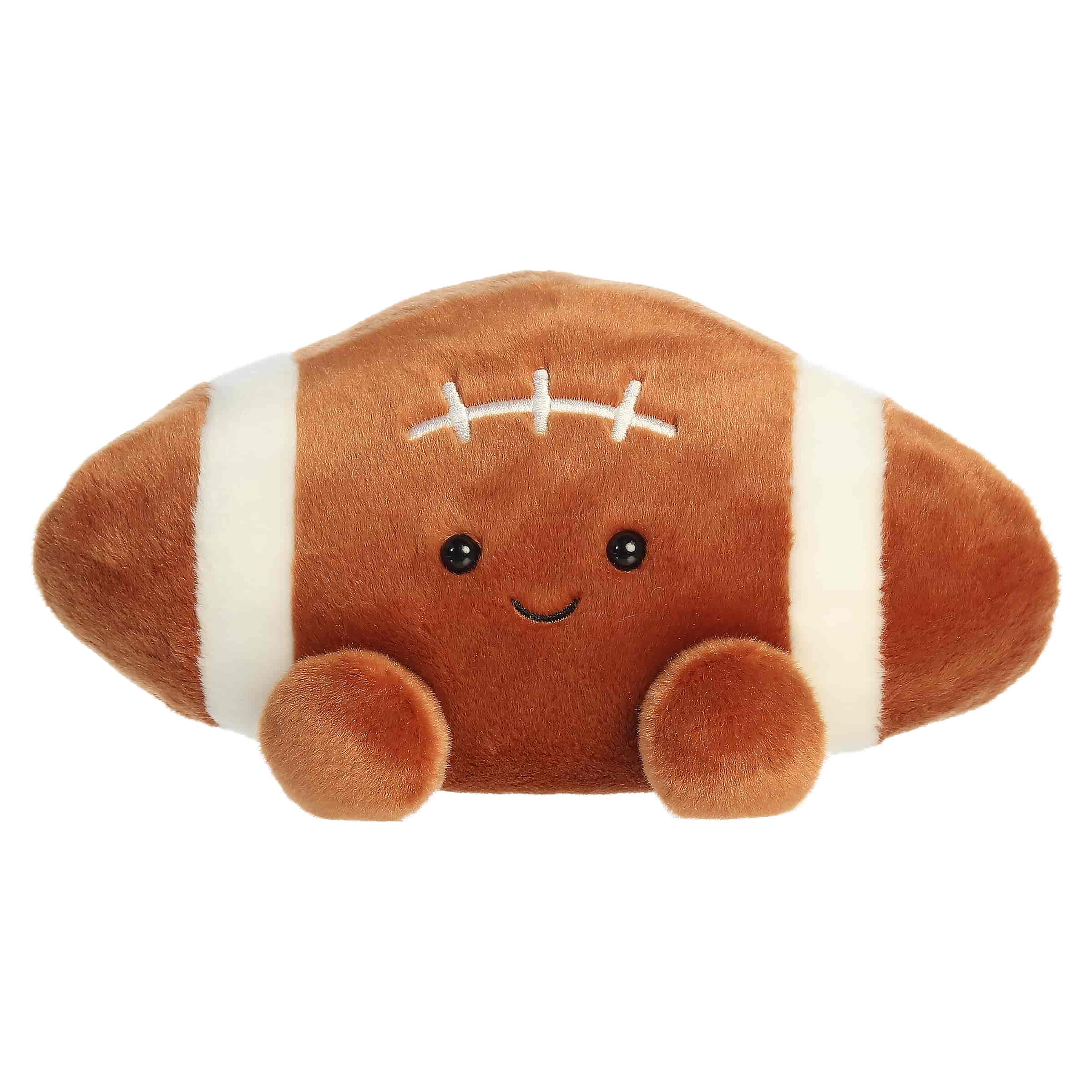 Tackle Football plush, large brown football with white laces and a determined smile, from Palm Pals.