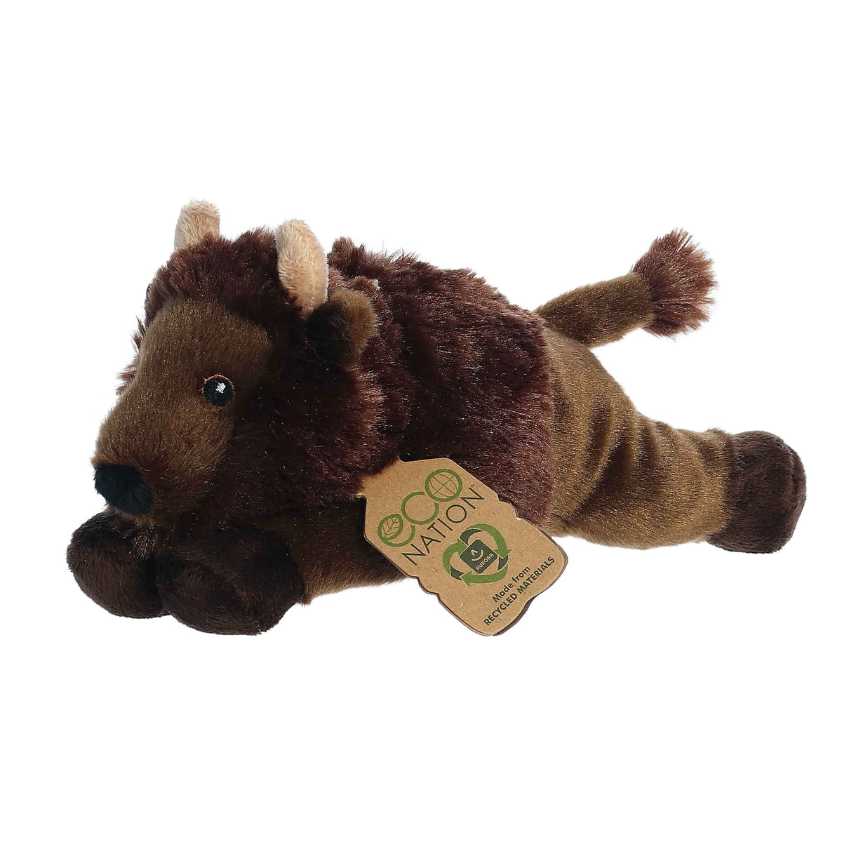 8'' Bison plush from Eco Softies, detailed and durable, made from recycled materials.