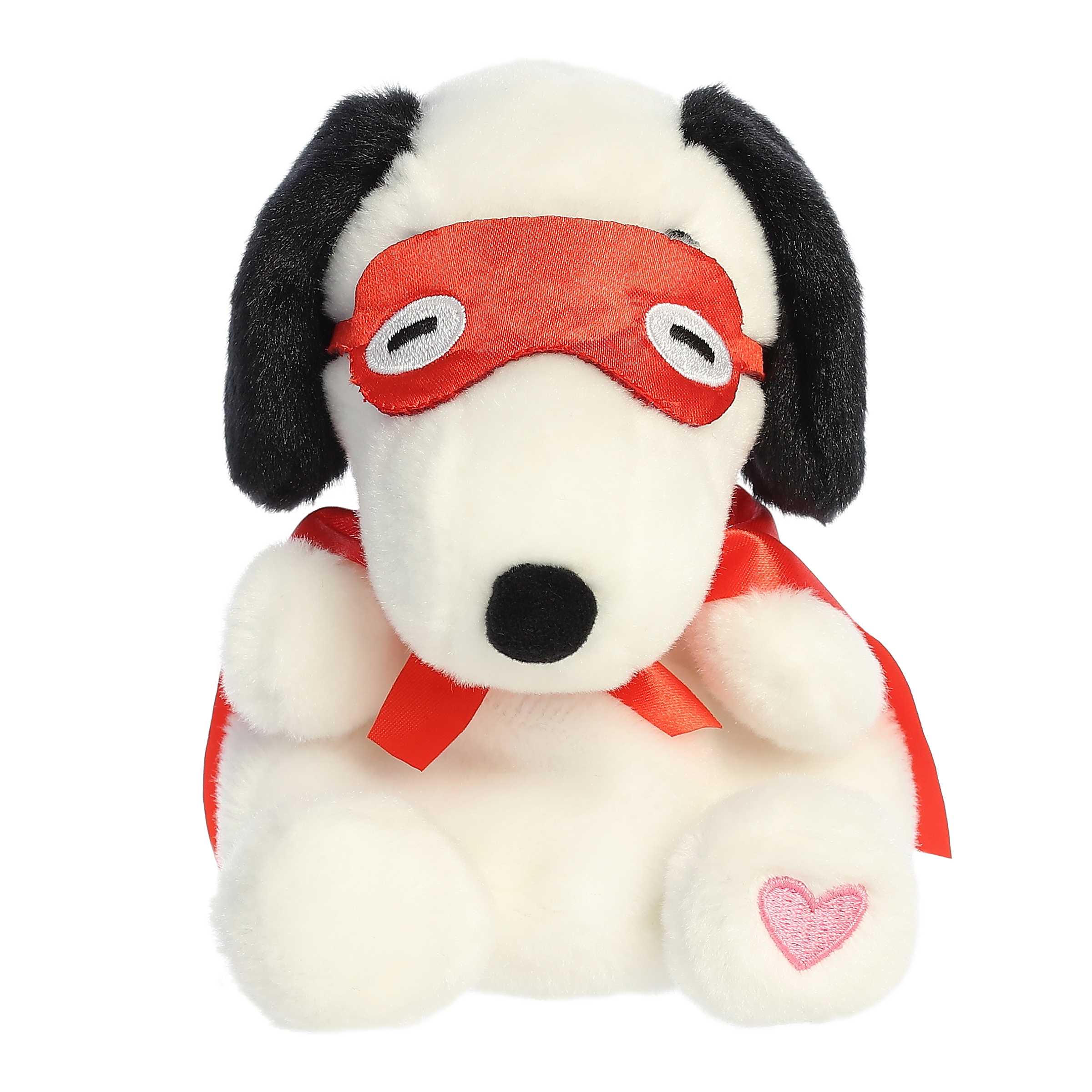 Snoopy Kissing Bandit Peanuts plush in bandit outfit with eye mask and red bandana