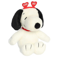 Snoopy plush by Peanuts with a heart headband, perfect for gifting and collecting