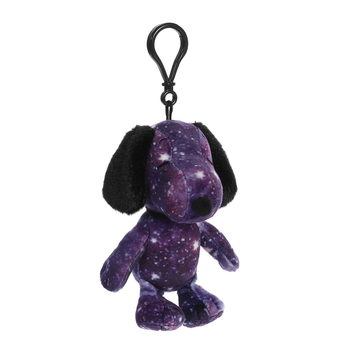Spaced Out Snoopy plush keychain with galaxy pattern from the Peanuts plush collection, perfect for space lovers