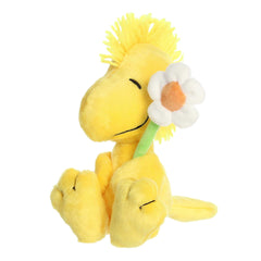 Woodstock with Flower plush from Peanuts Collection by Aurora, featuring holding a spring flower