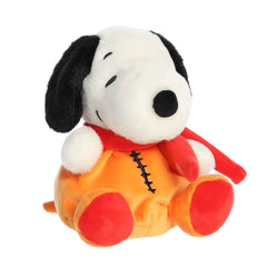 Plush toy from the Peanuts collection featuring Snoopy as an astronaut, dressed in an orange space suit