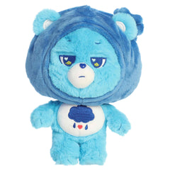 Blueberry Grumpy Care Bears plush with deep blue blueberry outfit, grumpy face, and rain cloud belly badge