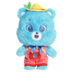 Grumpy Bear dressed plush with blue fur, grumpy face, soft ears, and dressed-up Care Bears design
