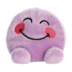 Plush toy from the SmileyWorld collection, showcasing a joyful purple face with a big smile and blushing cheeks