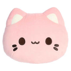 Strawberry Meowchi Face Plush from Tasty Peach, radiant pink fabric, sweet expression, a nice and soft pillow!
