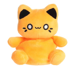 A bright orange Meowchi kitty plush with a cheerful smile from the Tasty Peach Palm Pals Collection.