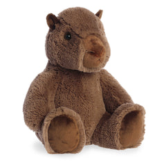 Plush Capybara toy from Aurora, designed with soft brown fur and an endearing expression, ideal for cuddles and decoration.