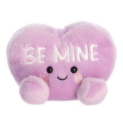 Lavender Be Mine Candy Heart plush with 'BE MINE' in white, perfect for heartfelt gifts.