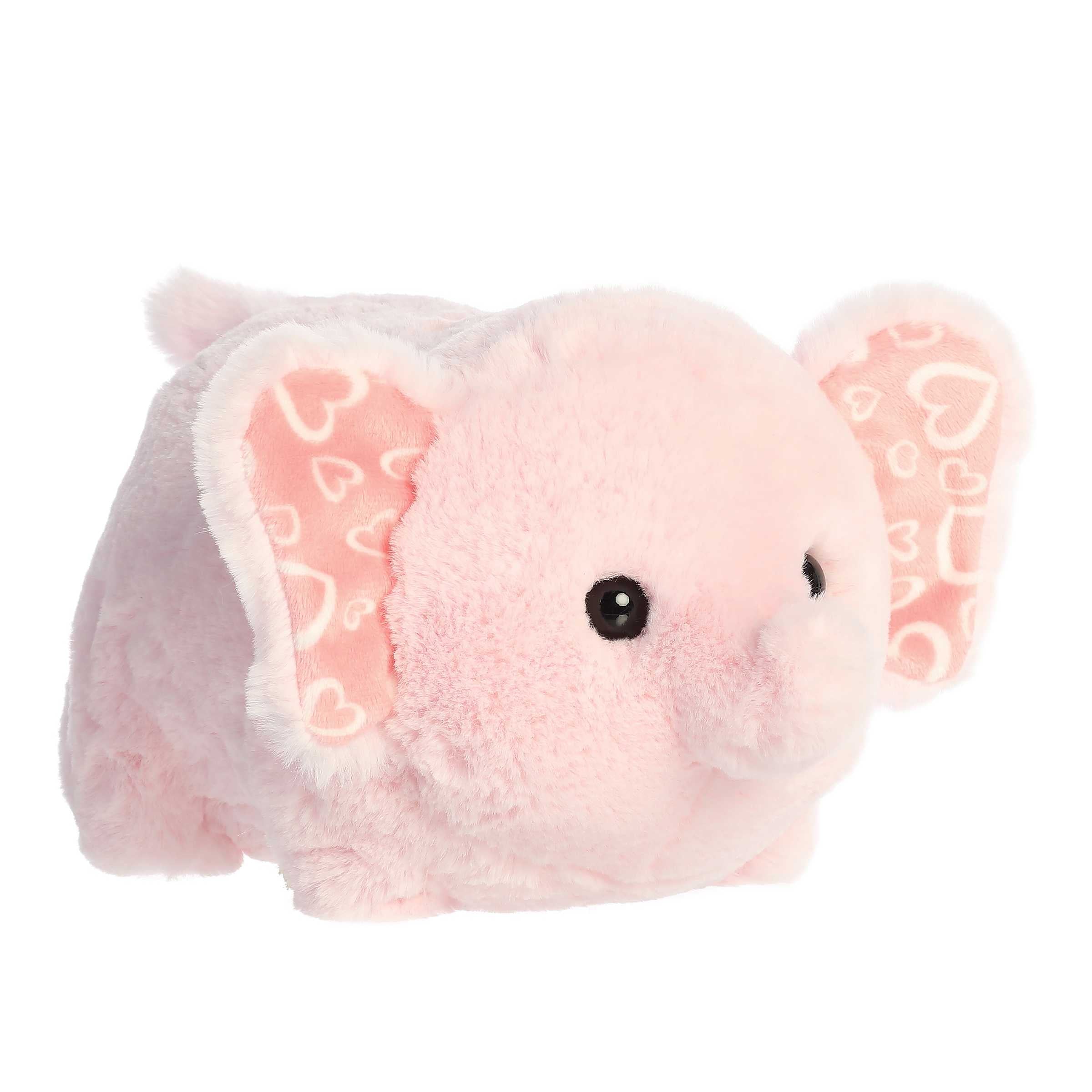 Pink Eloise Eluvant plush with whimsical heart ears, ideal for unique Valentine's love.