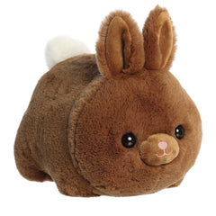 Brownie Bunny from the Spudsters collection, a plush potato-shaped bunny with rich brown fur