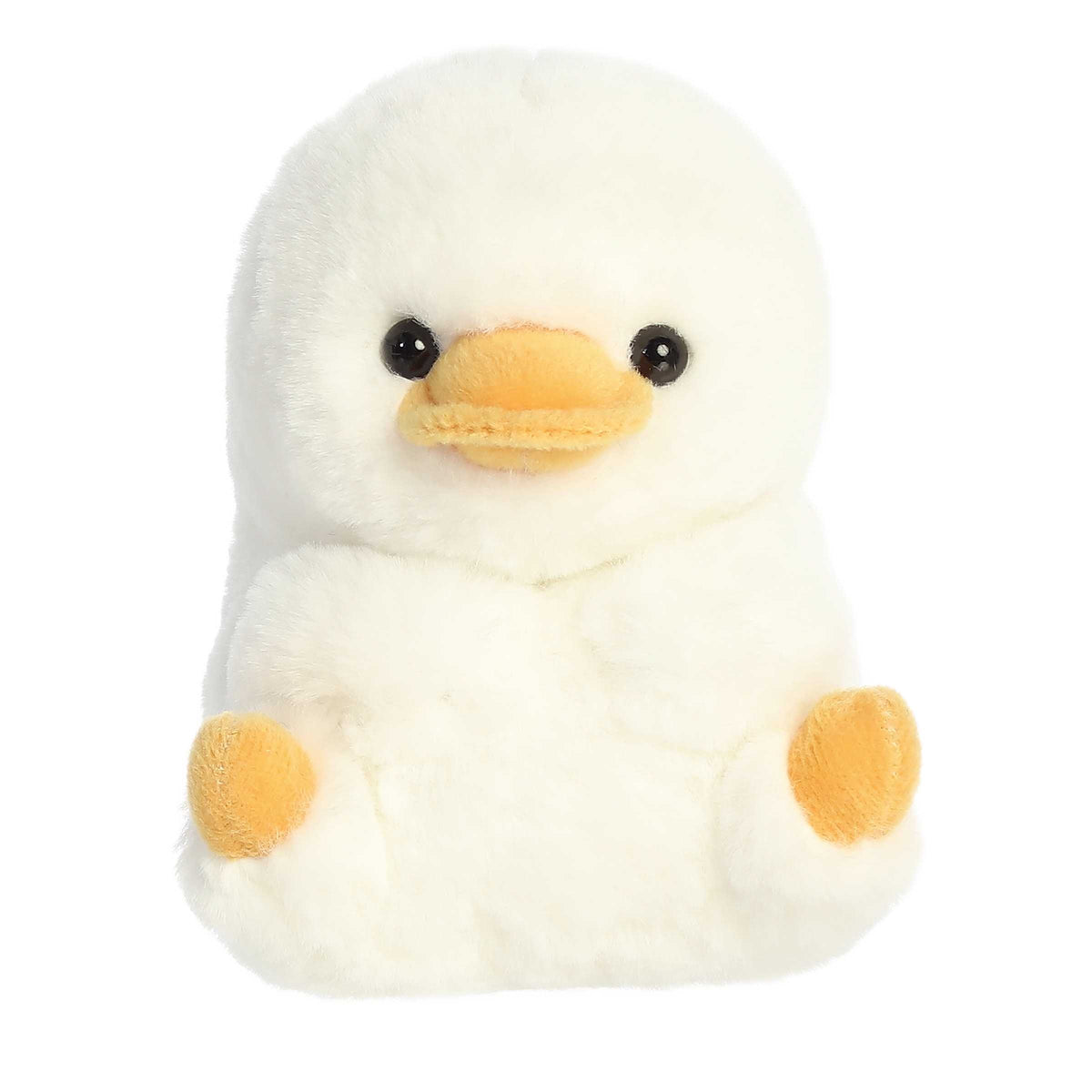 Delight Duck from the Rolly Pet collection, featuring a round, plush white body with a cheerful expression