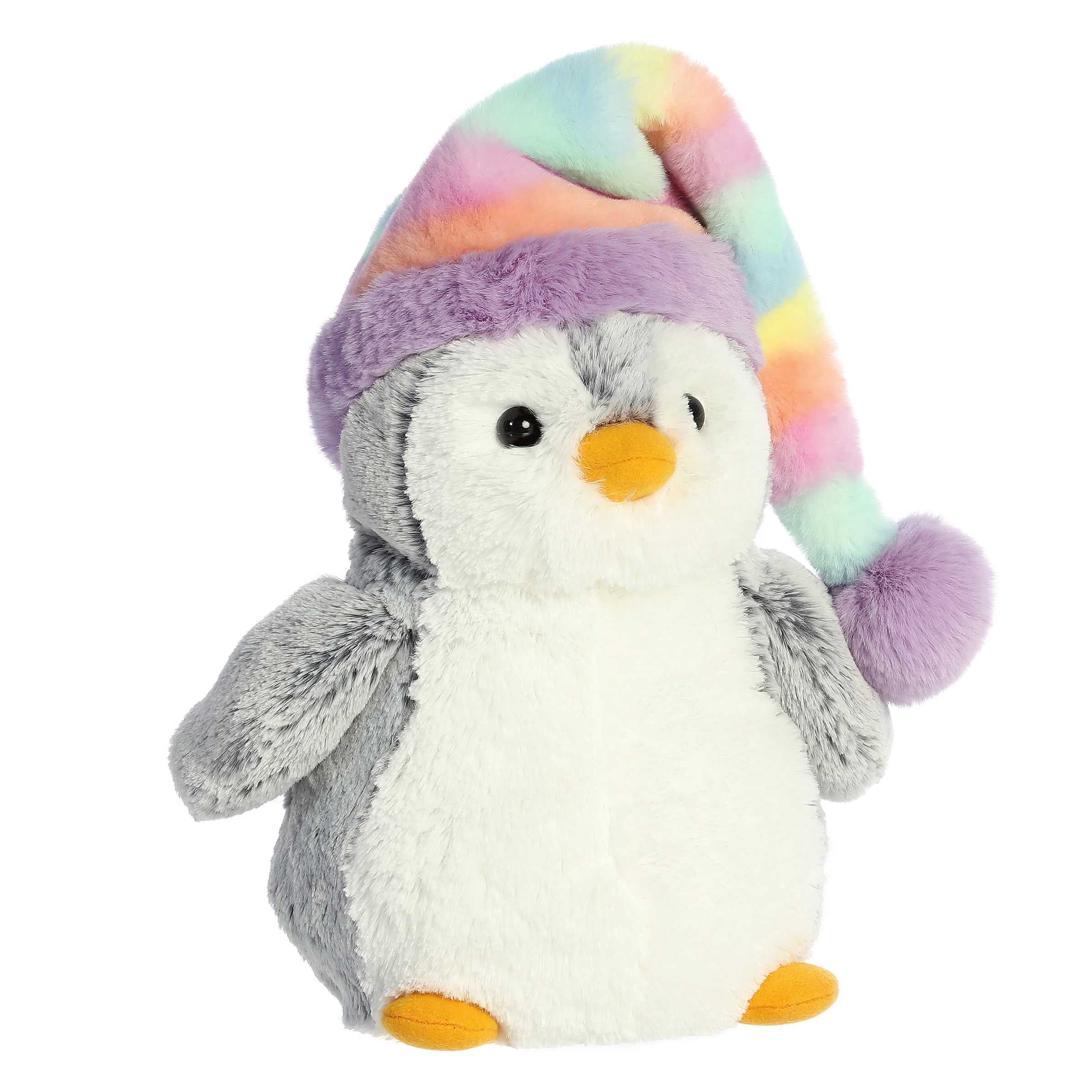 Aurora® - PomPom Penguin™ - 9" Pom Pom Rainbow Hat™