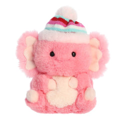 Andi Axolotl plush from Aurora's Rolly Pet collection, in vibrant pink with a cheerful hat