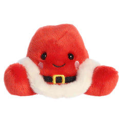 Red Santa cowboy hat plush with a smiling face and fits in the palm of your hand.