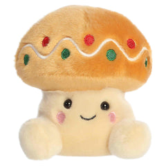 Cookie mushroom plush with a smiling face and fits in the palm of your hand.