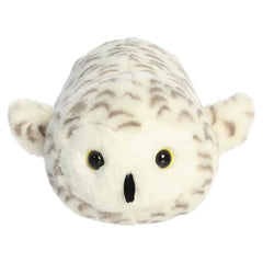 Round white snowy owl plush with soft facial details