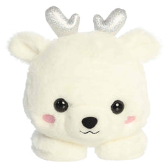 White deer plush with shimmering ice crystal antlers and a gentle face