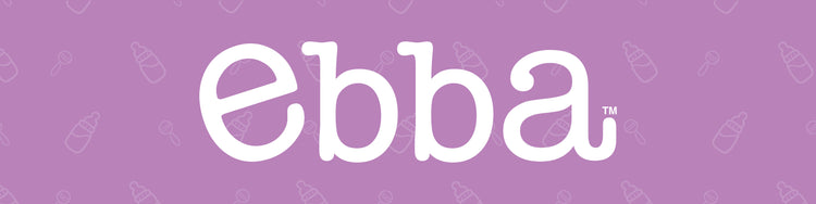 "An image banner with the logo of the baby toy plush and baby stuffed animal company, ebba "