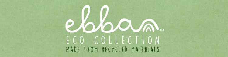 An image banner of the logo for Eco ebba baby toys by Aurora plush that are designed to be eco friendly toys.