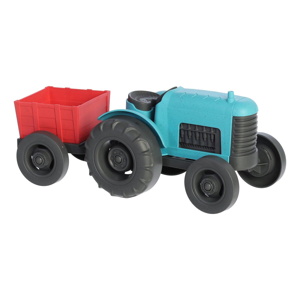 Wheatley Tractor and Trailer toy by Aurora, in a fun red or blue design, eco-friendly.