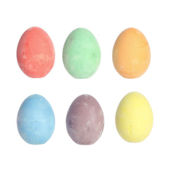 Egg Chalk by Aurora Toys, six colorful pieces of egg-shaped chalk in a cardboard egg carton, for creative drawing!