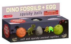 Aurora® Toys - 3" Dino Fossils + Egg Squishy Balls