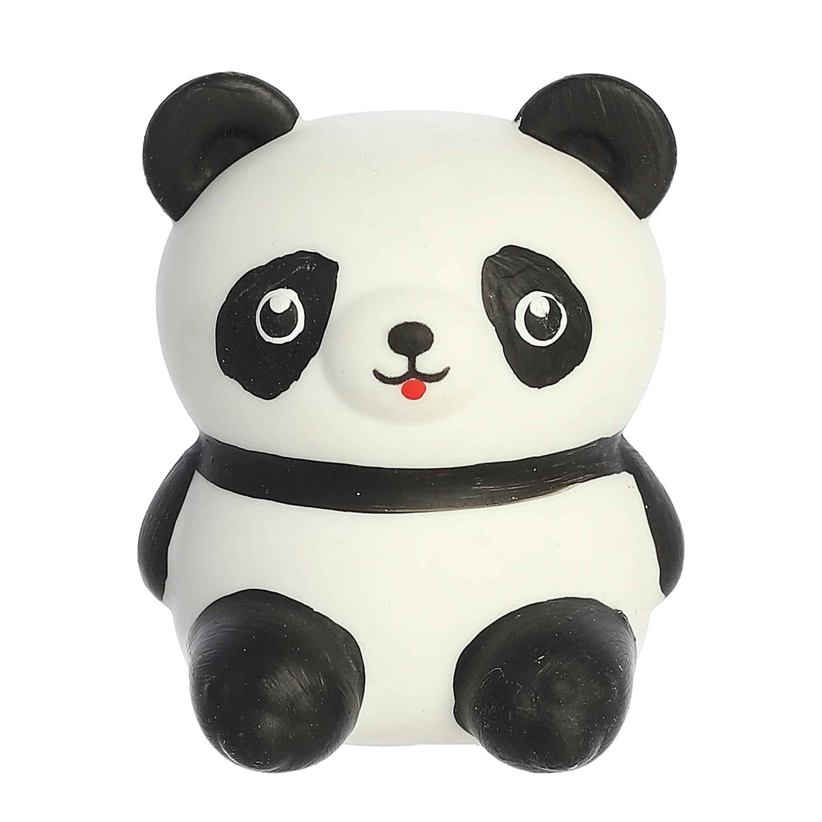 Squishy white and black Marshmallow Panda Squeeze toy from Aurora Toys, ideal for tactile play and stress relief.