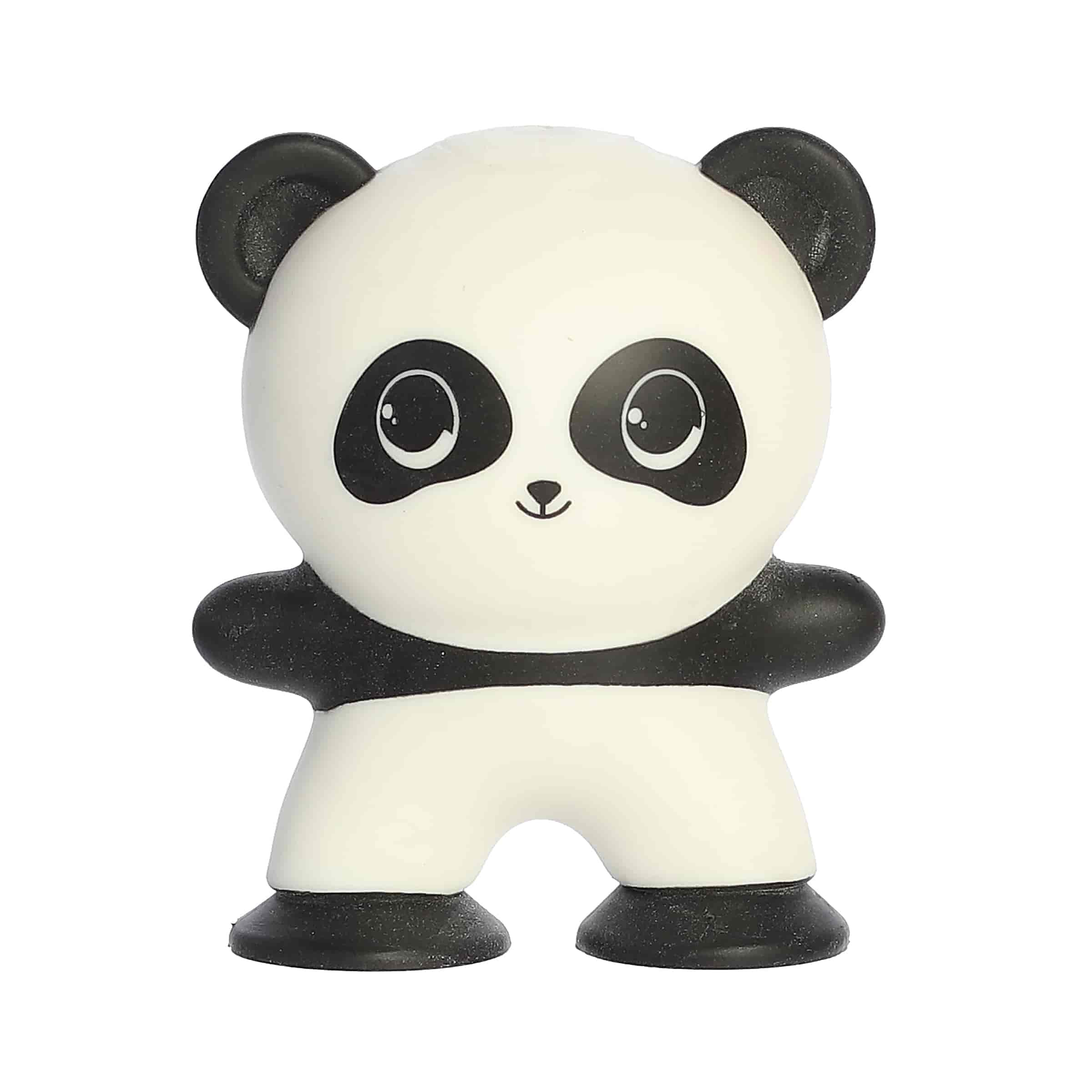 A Panda Suction Buddy Mini toy with suction-cup feet and a squeezable body from Aurora Toys.