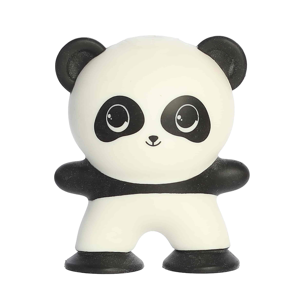 A Panda Suction Buddy Mini toy with suction-cup feet and a squeezable body from Aurora Toys.