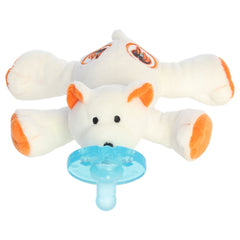 A WubbaNub bear pacifier plush from Aurora with Baltimore Orioles team logo details.