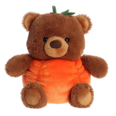 Spooky bear stuffed animal toy with a charming costume, pumpkin body and stem on his head