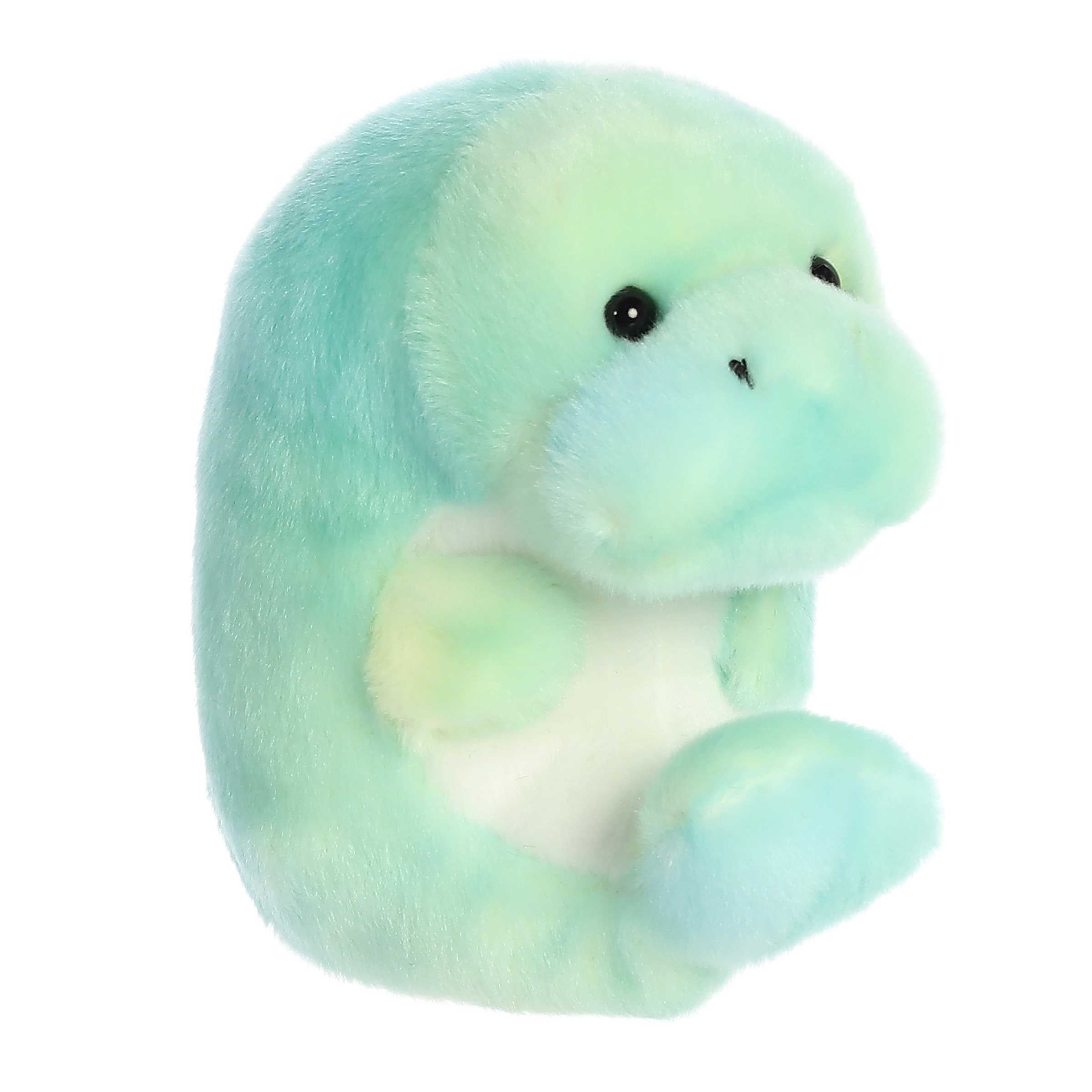 Pastel-colored manatee plush with friendly face and flipper-like arms, crafted with attention to detail, by Aurora plush.