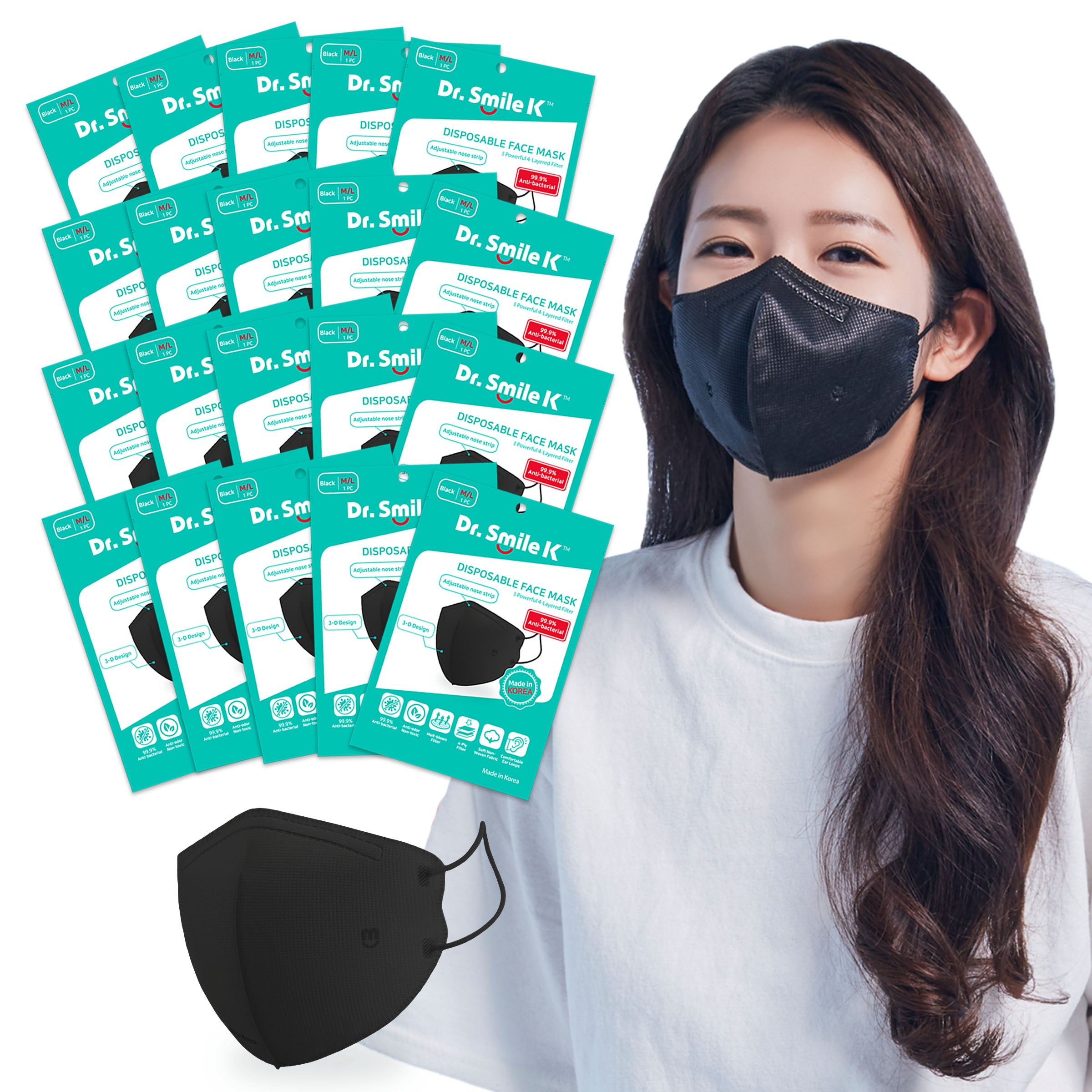 Rejse konto sagging Best Disposable Face Masks Black - 20 Count / 10 Count - Anti-bacterial â€“  Aurora Dr. Smile K – Aurora World