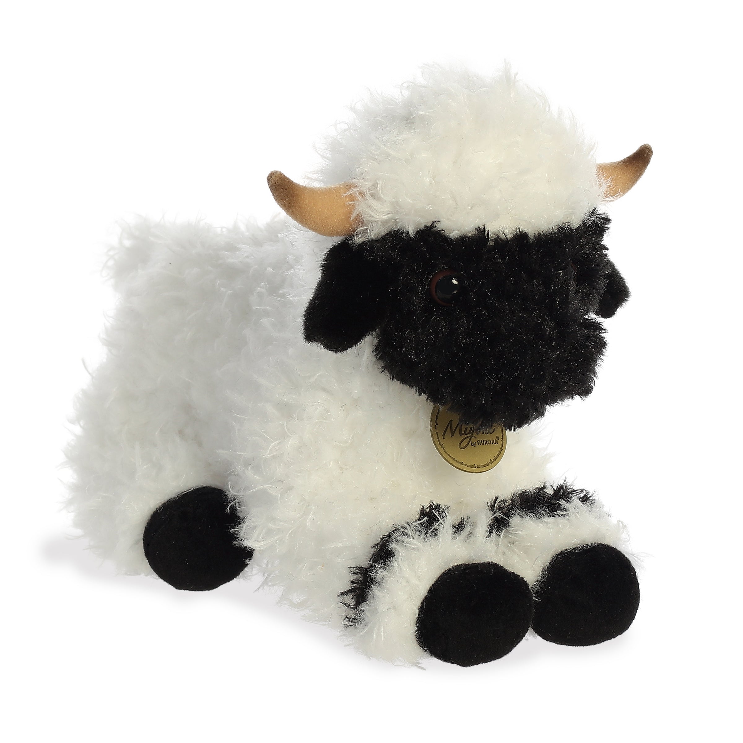 Miyoni Valais Blacknose Sheep plush from Aurora, with fluffy realistic wool and gentle eyes
