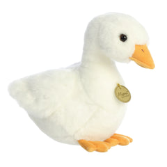 Miyoni American Pekin Duck Plush with fluffy white fur and a bright orange beak