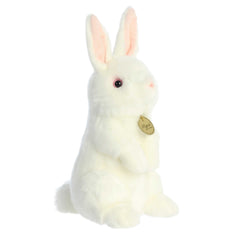 Lifelike American White Rabbit plush with silky soft fur and cute bunny ears, crafted for realism, by Aurora.