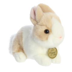 Realistic Ginger and White Rabbit plush with silky fur and detailed features, crafted to enchant, by Aurora.