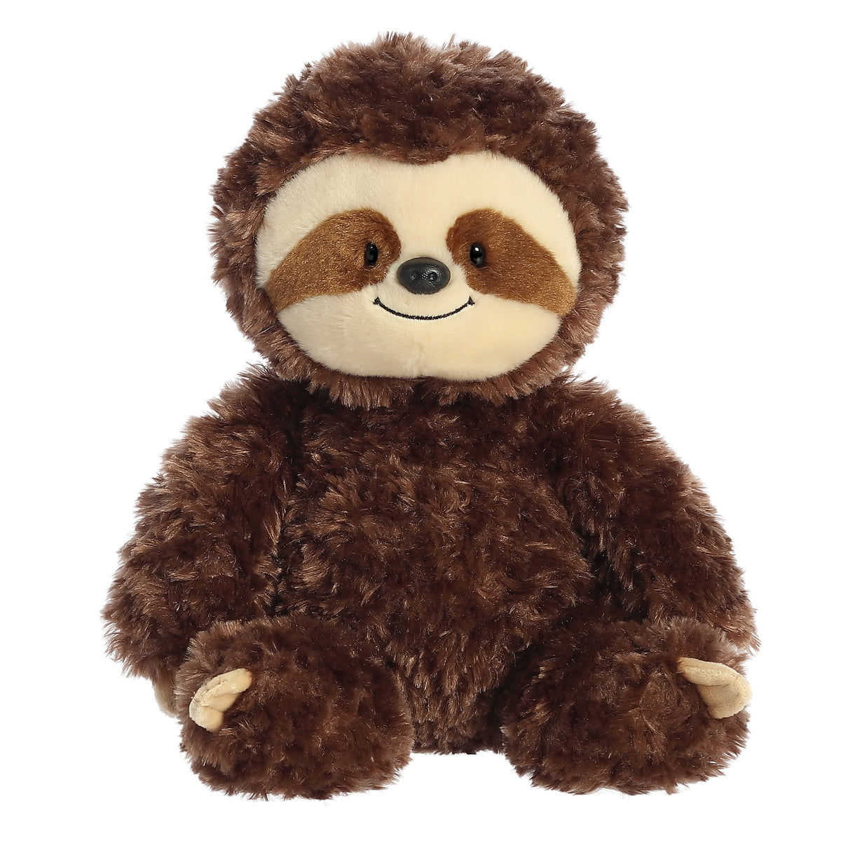 Cozy, classic brown Tubbie Wubbie Sloth plushie with a heartwarmingly detailed, embroidered face, and soft fluffy fur.