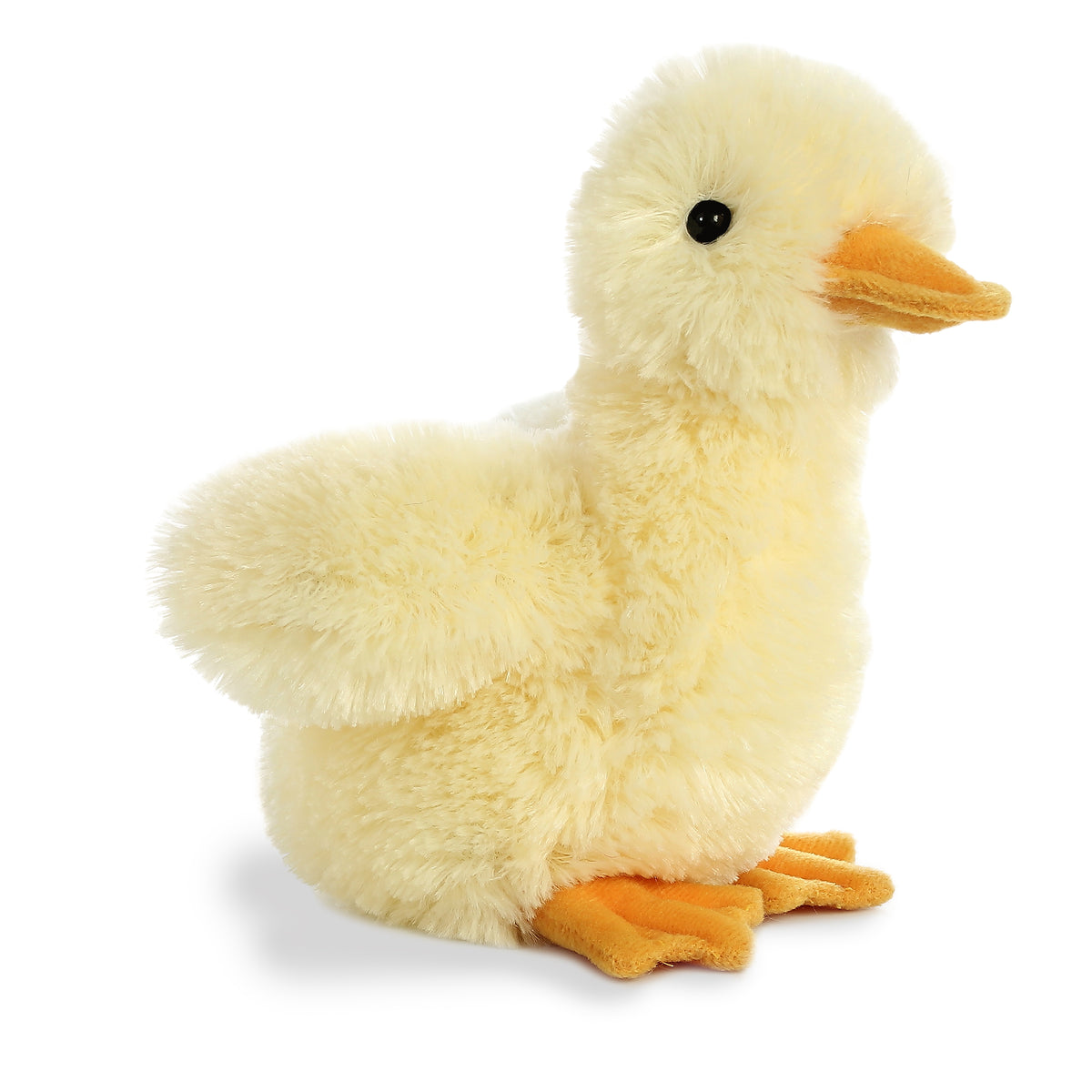 Fluffy Duckling Plush from Aurora's Mini Flopsie collection, soft yellow fur with an adorable duckling expression