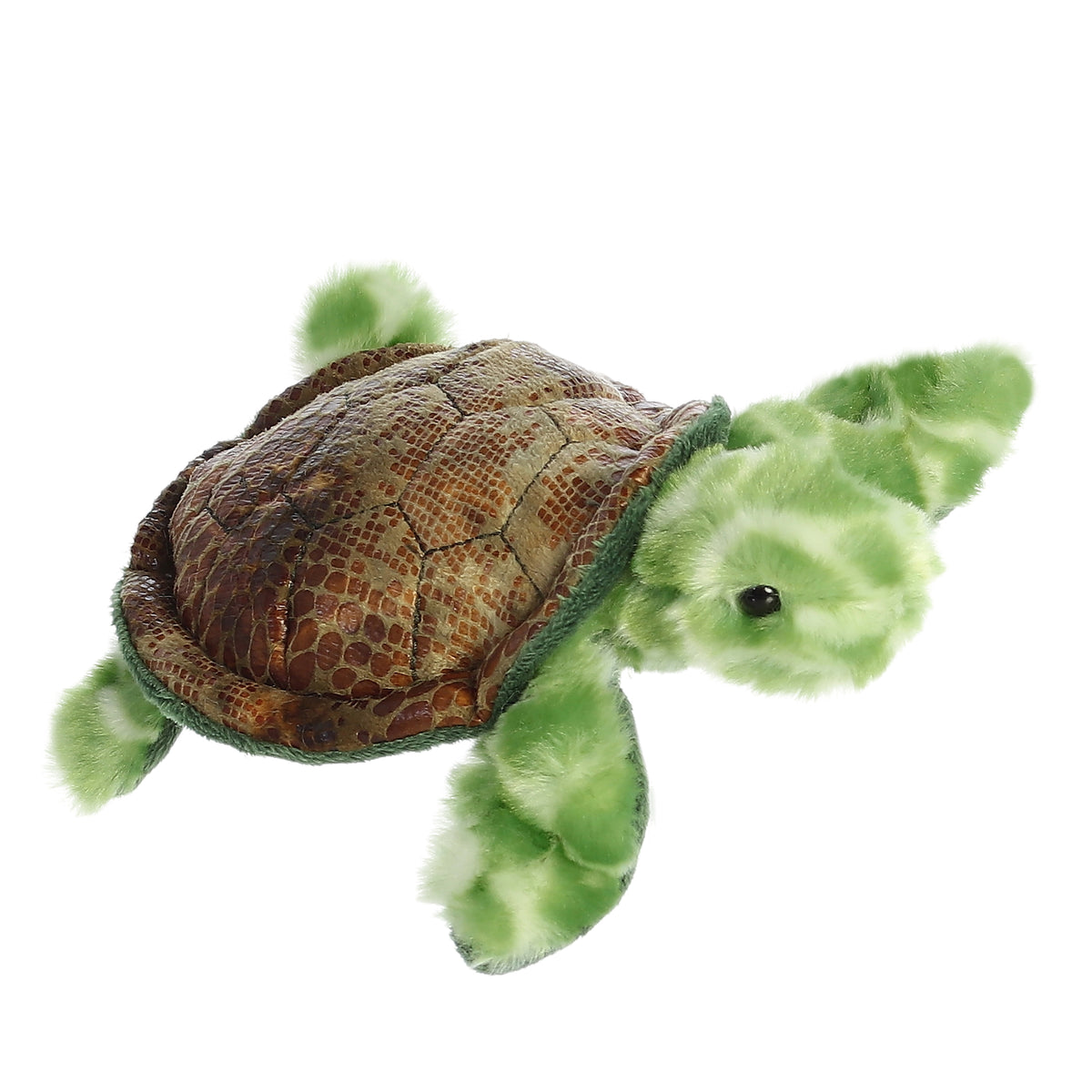 Adorable Splish Sea Turtle stuffed plush in gentle green and brown, resembling the real animal, ready for ocean exploration!
