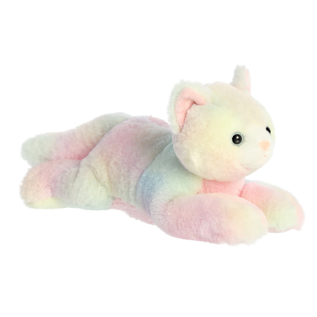 Multicolored Calli Kitten plushie with a blend of soft, light colors, offering enchanting and vibrant adventures to all.