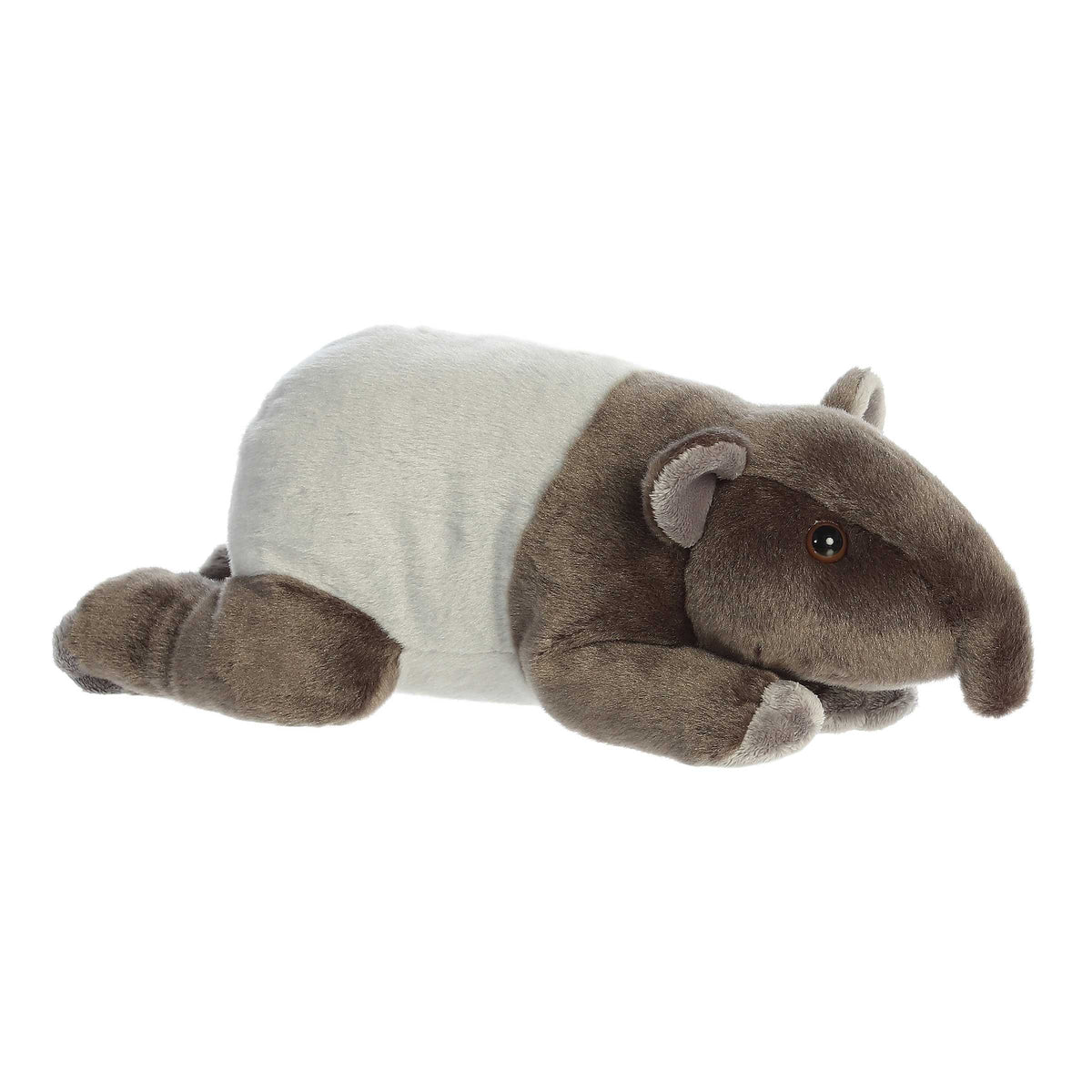 Soft grey Flopsie Tapir plush with authentic details, great for play or learning.