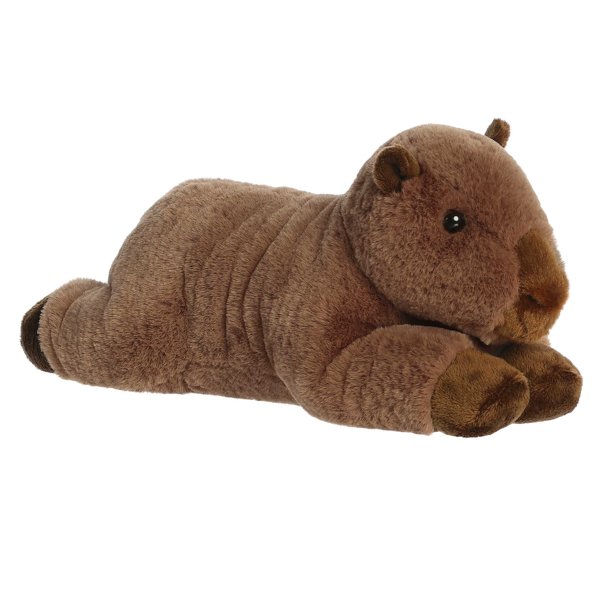 Lifelike Flopsie Capybara plush with soft texture, a unique addition promising warmth and joy.