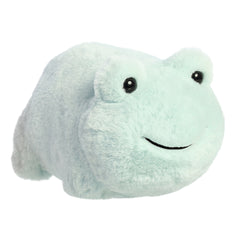 Friesia Frog from the Spudsters collection by Aurora, soft pastel blue fabric with a friendly expression