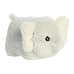 Elephant plush in light gray, highlighting Spudsters unique spud-shaped body, with floppy ears and a soft plush trunk.