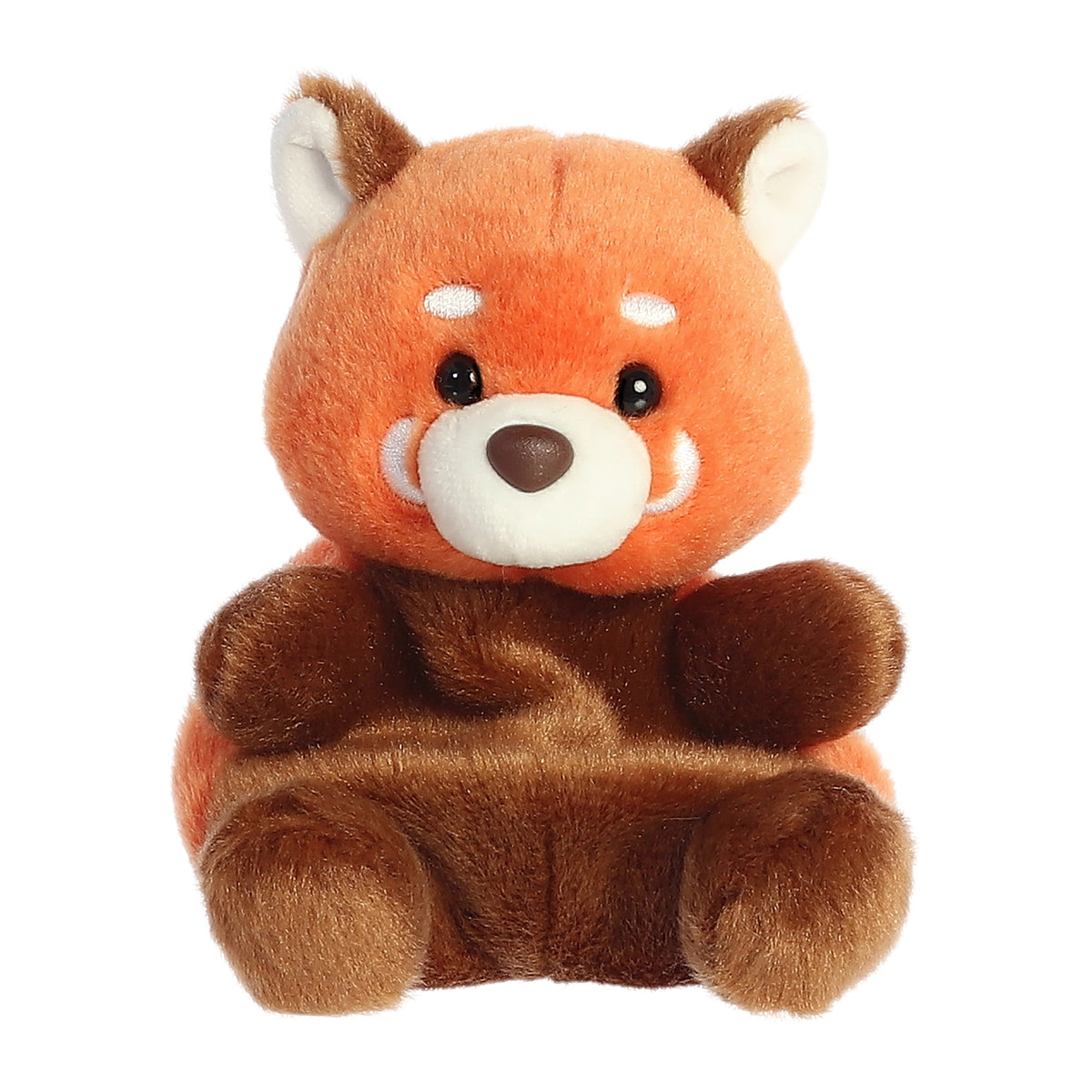 Red Panda plush from Palm Pals, with a lively orange and brown body, looking up invitingly for play and cuddles.