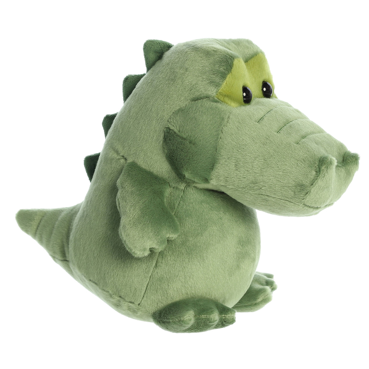 Alligator plush in vibrant green, featuring a big grin and cute webbed feet, from the Happy Hippo And Friends collection.